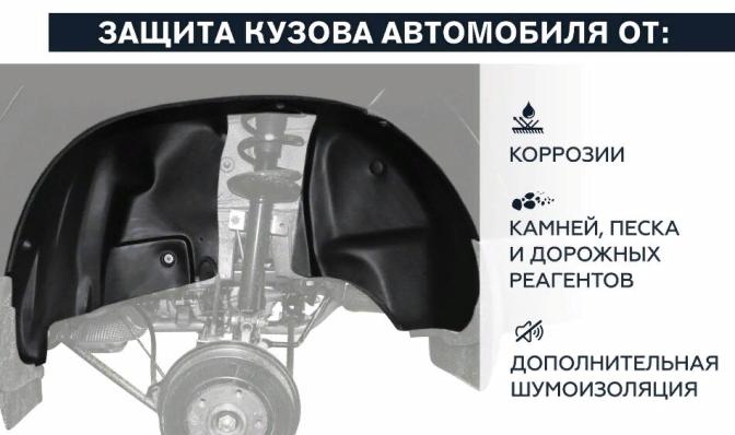 Подкрылки (локеры) для Chevrolet Aveo 2003-2011 задняя пара Нор Пласт