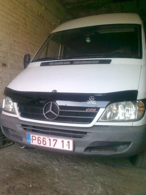 Дефлектор капота (мухобойка) Mercedes-Benz Sprinter (Br.901-905) с 2002-2006 г.в. (Мерседес Спринтер) Вип Тюнинг